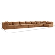 Meridian Furniture 8-Piece Saddle Corduroy Performance Fabric Modular Sectional