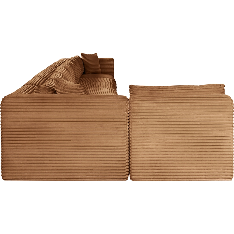 Meridian Furniture 8-Piece Saddle Corduroy Performance Fabric Modular Sectional