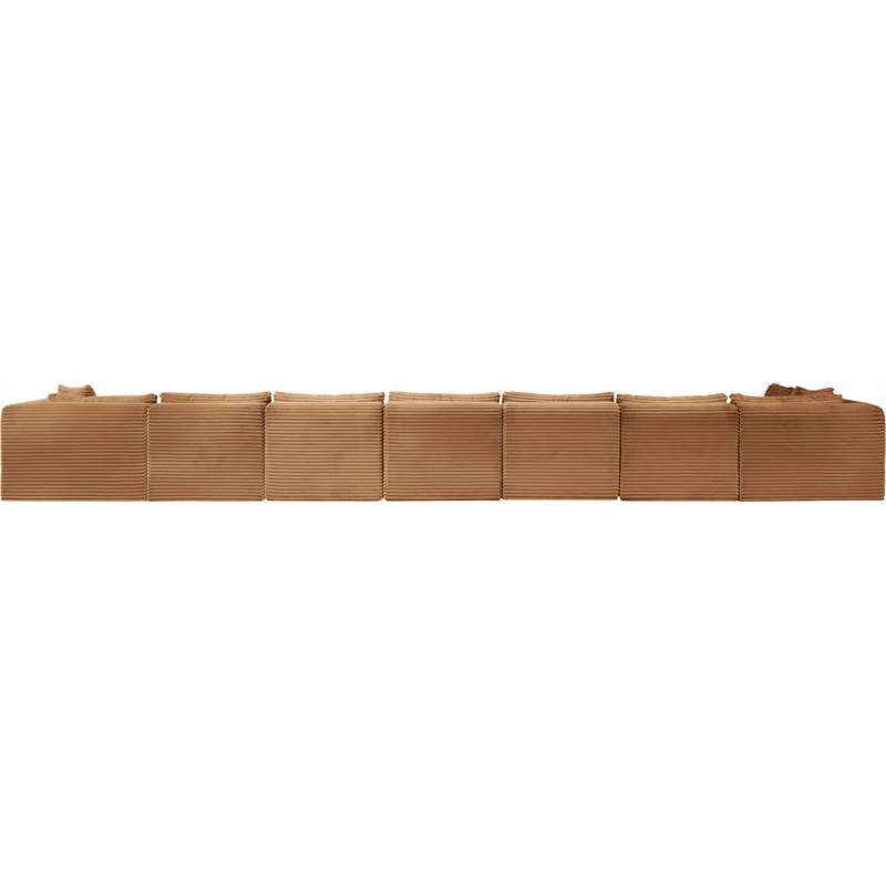 Meridian Furniture 8-Piece Saddle Corduroy Performance Fabric Modular Sectional
