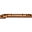 Meridian Furniture 8-Piece Saddle Corduroy Performance Fabric Modular Sectional