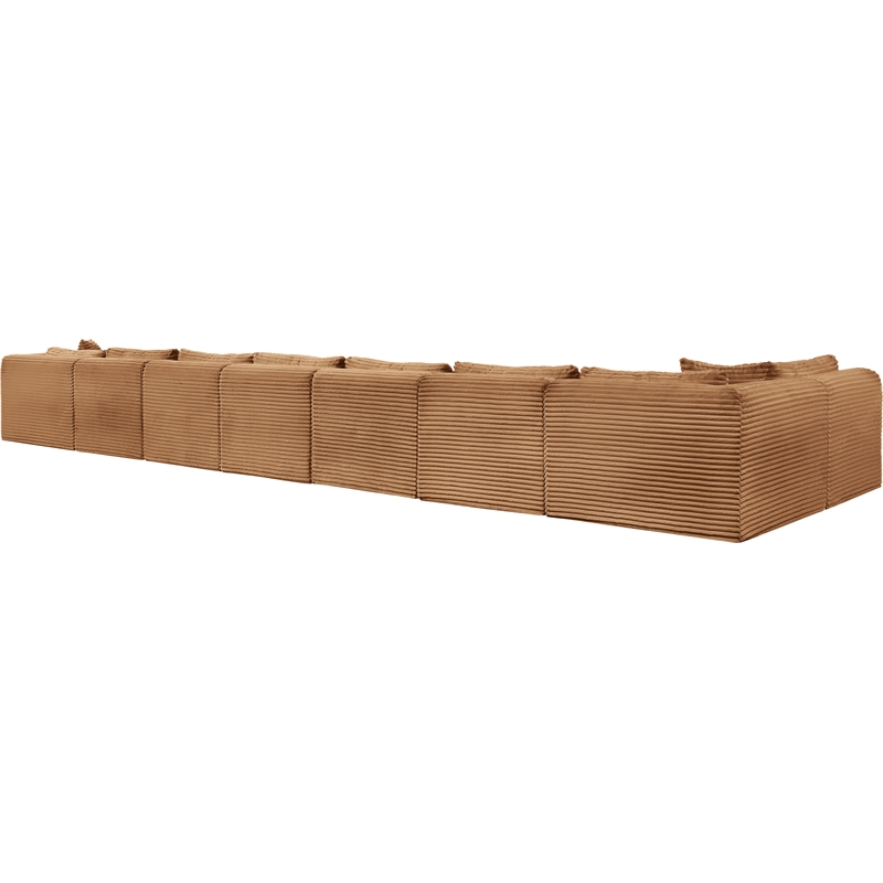 Meridian Furniture 8-Piece Saddle Corduroy Performance Fabric Modular Sectional