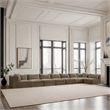 Meridian Furniture 8-Piece Taupe Corduroy Performance Fabric Modular Sectional