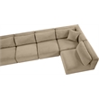 Meridian Furniture 8-Piece Taupe Corduroy Performance Fabric Modular Sectional