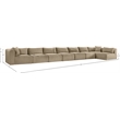 Meridian Furniture 8-Piece Taupe Corduroy Performance Fabric Modular Sectional