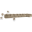 Meridian Furniture 8-Piece Taupe Corduroy Performance Fabric Modular Sectional