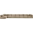 Meridian Furniture 8-Piece Taupe Corduroy Performance Fabric Modular Sectional