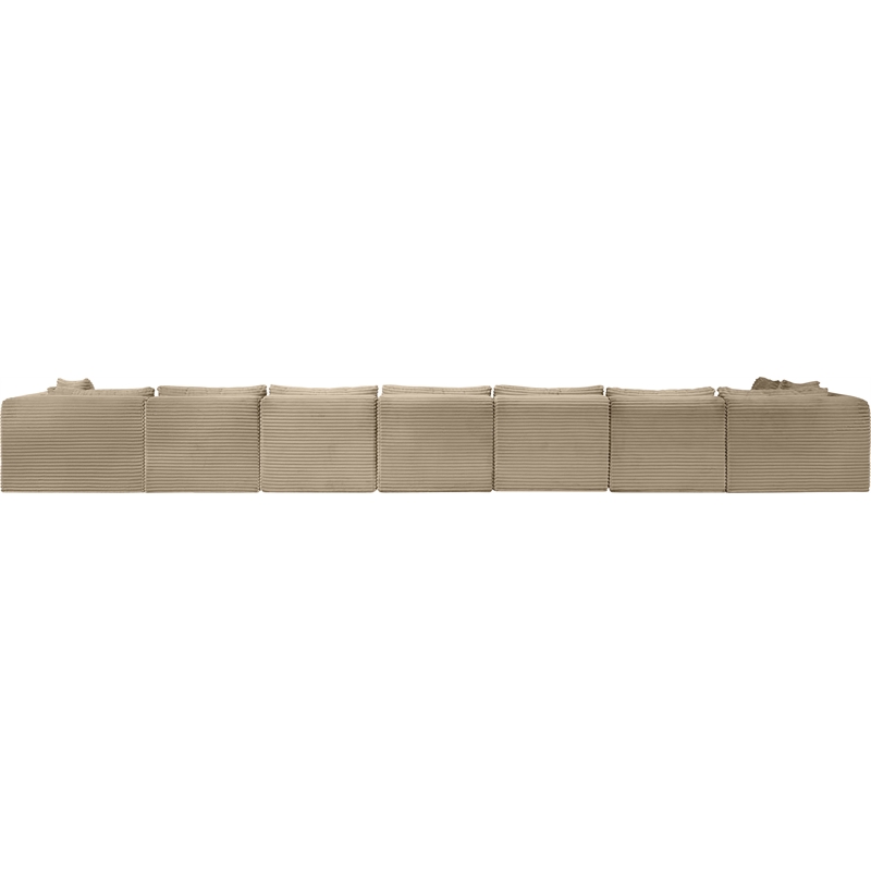 Meridian Furniture 8-Piece Taupe Corduroy Performance Fabric Modular Sectional
