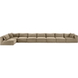 Meridian Furniture 8-Piece Taupe Corduroy Performance Fabric Modular Sectional