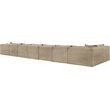 Meridian Furniture 8-Piece Taupe Corduroy Performance Fabric Modular Sectional