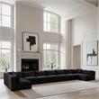 Meridian Furniture 9-Piece Black Corduroy Performance Fabric Modular Sectional