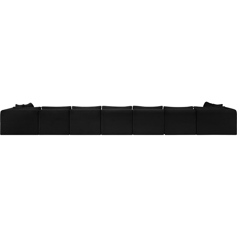 Meridian Furniture 9-Piece Black Corduroy Performance Fabric Modular Sectional