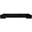 Meridian Furniture 9-Piece Black Corduroy Performance Fabric Modular Sectional