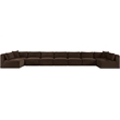 Meridian Furniture 9-Piece Brown Corduroy Performance Fabric Modular Sectional