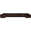 Meridian Furniture 9-Piece Brown Corduroy Performance Fabric Modular Sectional