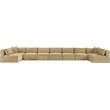 Meridian Furniture 9-Piece Camel Corduroy Performance Fabric Modular Sectional