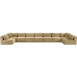 Meridian Furniture 9-Piece Camel Corduroy Performance Fabric Modular Sectional