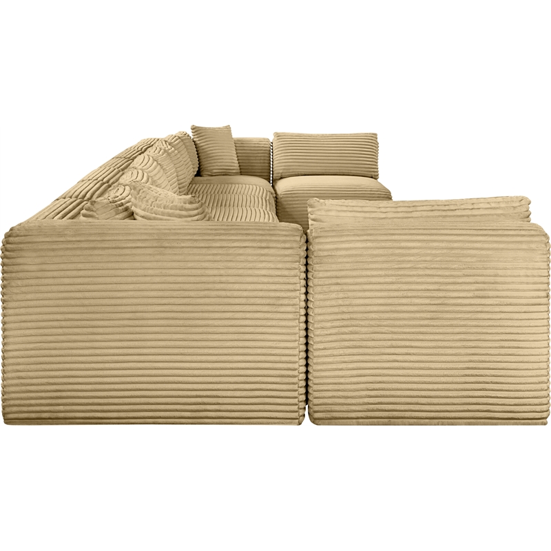 Meridian Furniture 9-Piece Camel Corduroy Performance Fabric Modular Sectional