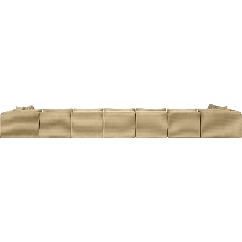 Meridian Furniture 9-Piece Camel Corduroy Performance Fabric Modular Sectional