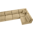 Meridian Furniture 9-Piece Camel Corduroy Performance Fabric Modular Sectional