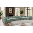 Meridian Furniture 9-Piece Mint Corduroy Performance Fabric Modular Sectional