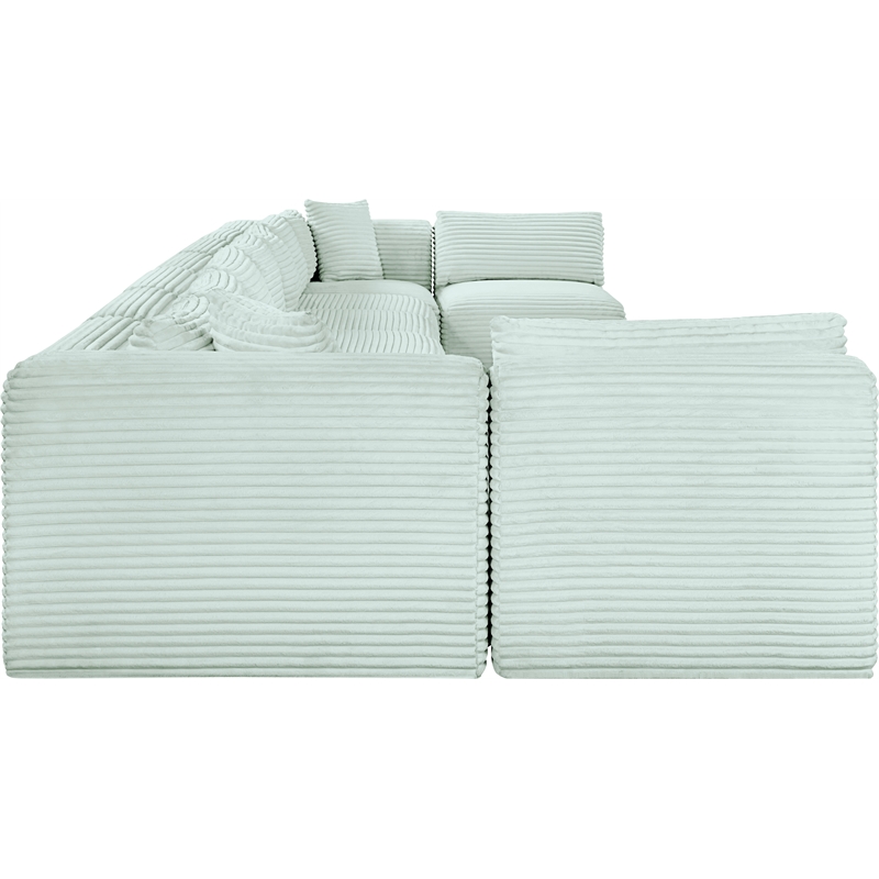 Meridian Furniture 9-Piece Mint Corduroy Performance Fabric Modular Sectional