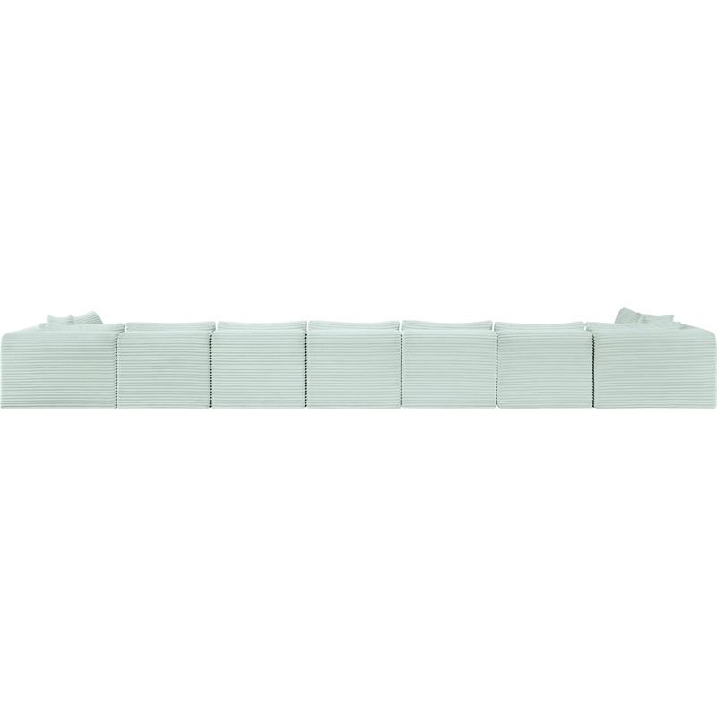 Meridian Furniture 9-Piece Mint Corduroy Performance Fabric Modular Sectional