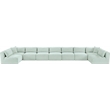 Meridian Furniture 9-Piece Mint Corduroy Performance Fabric Modular Sectional
