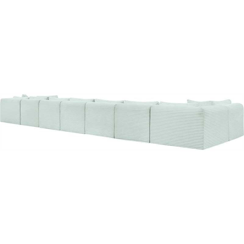 Meridian Furniture 9-Piece Mint Corduroy Performance Fabric Modular Sectional