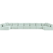 Meridian Furniture 9-Piece Mint Corduroy Performance Fabric Modular Sectional