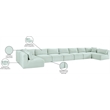 Meridian Furniture 9-Piece Mint Corduroy Performance Fabric Modular Sectional
