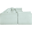 Meridian Furniture 9-Piece Mint Corduroy Performance Fabric Modular Sectional