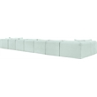 Meridian Furniture 9-Piece Mint Corduroy Performance Fabric Modular Sectional