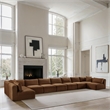 Meridian Furniture 9-Piece Saddle Corduroy Performance Fabric Modular Sectional