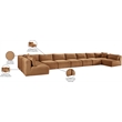 Meridian Furniture 9-Piece Saddle Corduroy Performance Fabric Modular Sectional