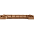 Meridian Furniture 9-Piece Saddle Corduroy Performance Fabric Modular Sectional