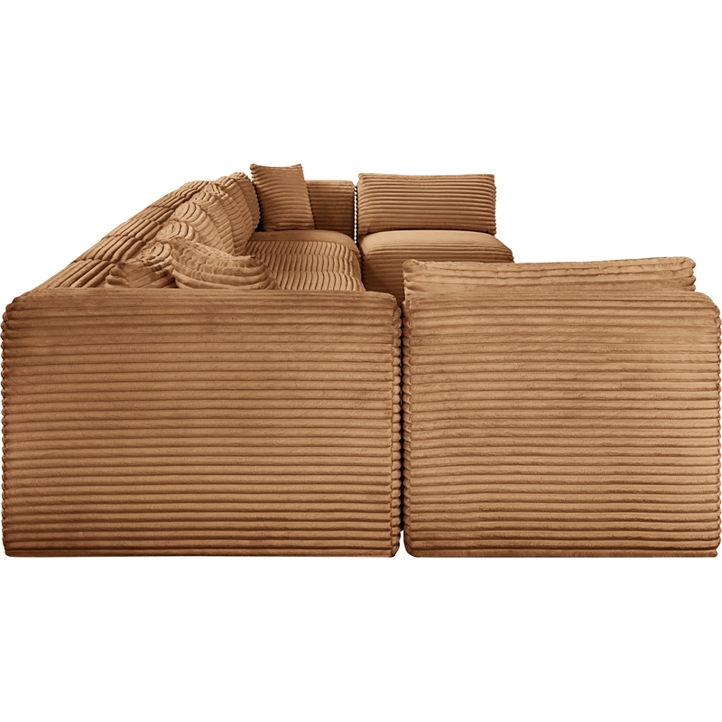 Meridian Furniture 9-Piece Saddle Corduroy Performance Fabric Modular Sectional