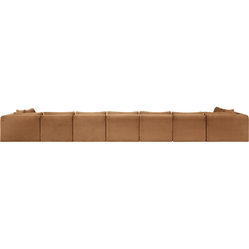 Meridian Furniture 9-Piece Saddle Corduroy Performance Fabric Modular Sectional
