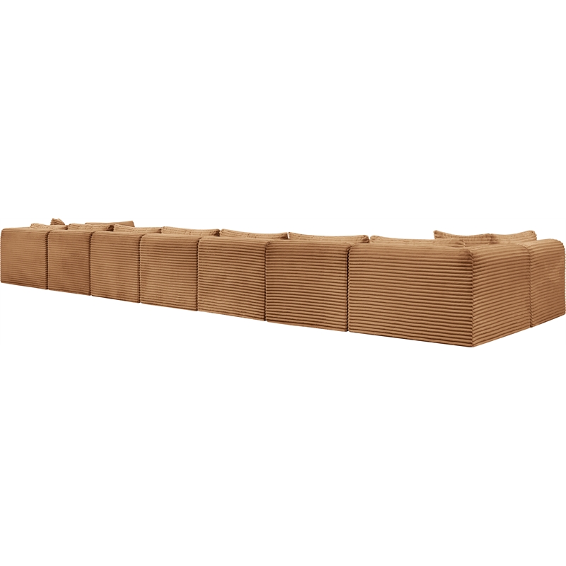 Meridian Furniture 9-Piece Saddle Corduroy Performance Fabric Modular Sectional