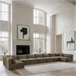Meridian Furniture 9-Piece Taupe Corduroy Performance Fabric Modular Sectional