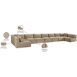 Meridian Furniture 9-Piece Taupe Corduroy Performance Fabric Modular Sectional