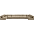 Meridian Furniture 9-Piece Taupe Corduroy Performance Fabric Modular Sectional