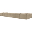 Meridian Furniture 9-Piece Taupe Corduroy Performance Fabric Modular Sectional