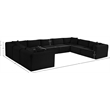 Meridian Furniture 9-Piece Black Corduroy Performance Fabric Modular Sectional