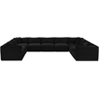 Meridian Furniture 9-Piece Black Corduroy Performance Fabric Modular Sectional