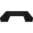 Meridian Furniture 9-Piece Black Corduroy Performance Fabric Modular Sectional