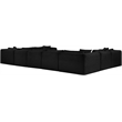 Meridian Furniture 9-Piece Black Corduroy Performance Fabric Modular Sectional