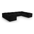 Meridian Furniture 9-Piece Black Corduroy Performance Fabric Modular Sectional