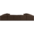 Meridian Furniture 9-Piece Brown Corduroy Performance Fabric Modular Sectional