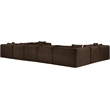 Meridian Furniture 9-Piece Brown Corduroy Performance Fabric Modular Sectional