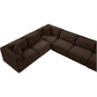Meridian Furniture 9-Piece Brown Corduroy Performance Fabric Modular Sectional